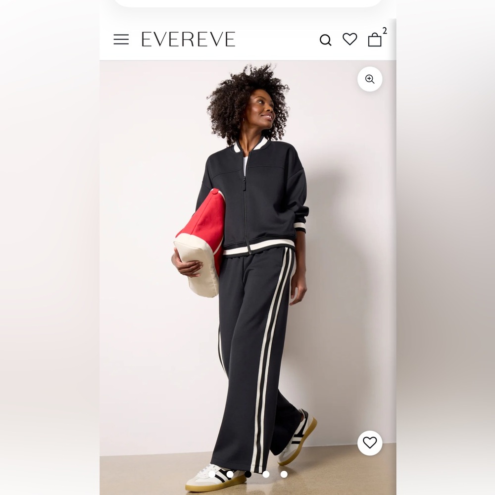 Nia Varsity Track Pant by Evereve Black size Small - Picture 6 of 10